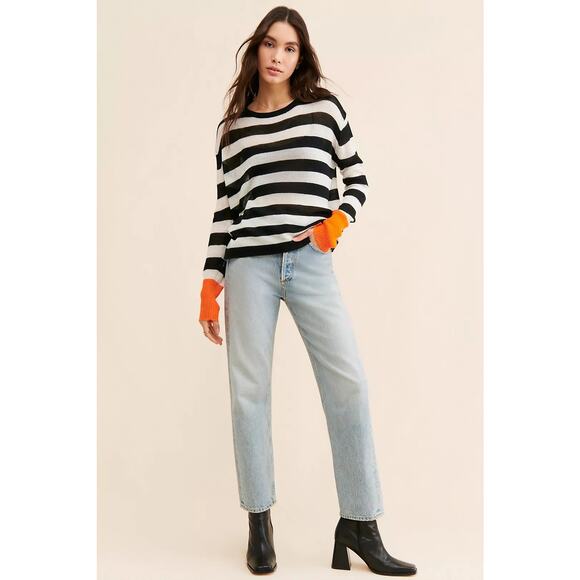 Anthropologie Sweaters - ANTHROPOLOGIE Little Lies Stripe Contrast Sweater Nuuly Sz Med/Large Wool Blend